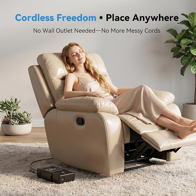 Battery Pack for Reclining Furniture, 2500mAh Rechargeable Power Recliner Battery with Universal 2-Pin, Cordless Battery Pack with LED Display for Reclining Sofa Couch & Lift Chair