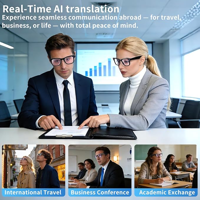 Camera Glasses AI Smart Glasses with Camera and Bluetooth 1080p Video Glasses Outdoor Video Recording Sunglasses 4K HD Outdoor AI Glasses for Men Women Driving Travel Hiking