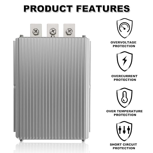 48V to 12V Voltage Converter Reducer, 60A 720W Voltage Regulator, Waterproof Truck Power Transformer, Fit for Golf Cart, RV