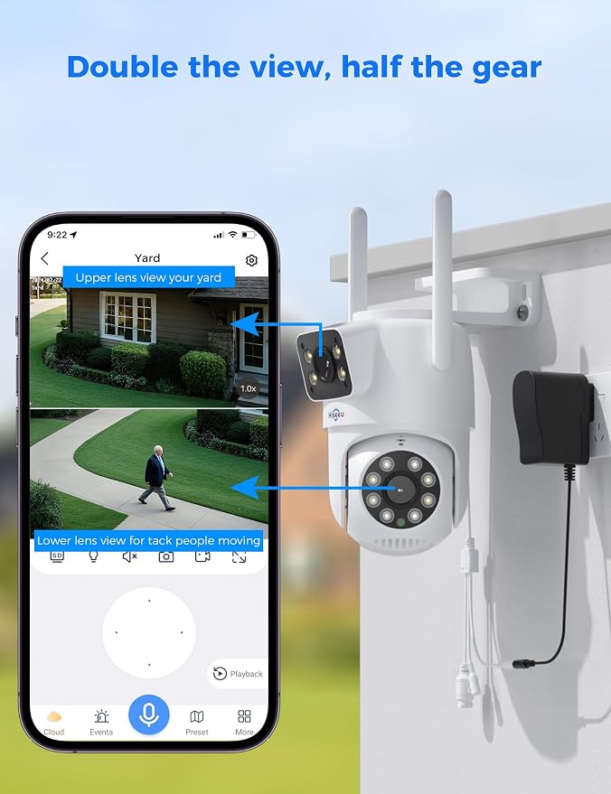 Hiseeu Outdoor Camera, Security Camera for Home Security