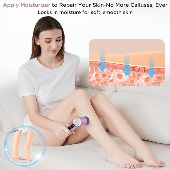 Electric Foot Callus Remover, Apply Oil,Foot File,Reusable Nano-Glass Head, Ergonomic Premium Aluminum Callus Remover for feet, Professional Foot SPA Pedicure Tool at Home