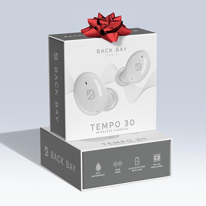 Back Bay Audio Wireless Earbuds for Small Ears, Award-Winning Sound w/Bass Mode, Durable Sweatproof Bluetooth Earbuds, Comfortable for All Ears