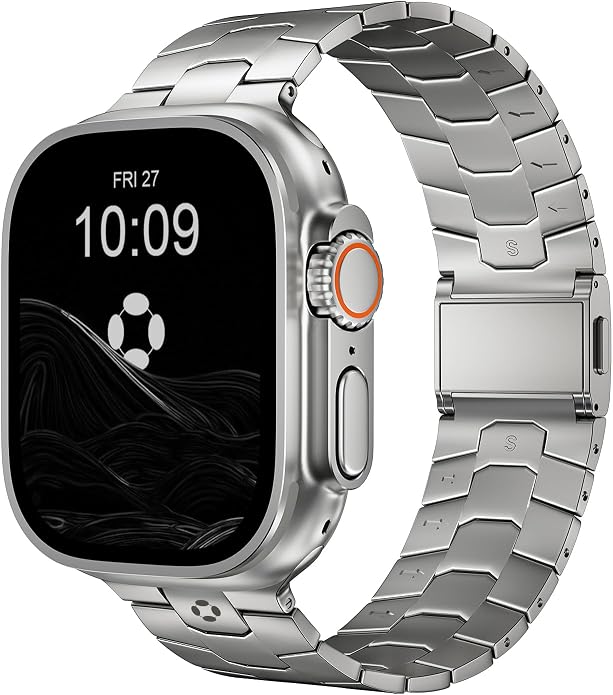 AGIS02 Titanium Band for Apple Watch Ultra 3/2/1 Band 49mm & Series 11/10 46mm, Grade 5 Titanium Ultra Watch Band for Men with DLC Coating, Durable and Lightweight iWatch Metal Strap