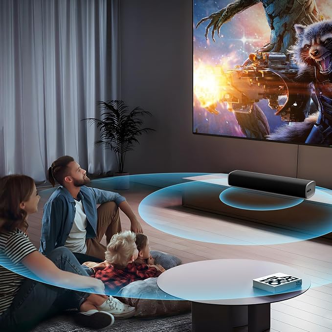 MZEIBO Sound Bar,50W TV Speaker with ARC/Optical/AUX/Bluetooth 5.3, Clear Dialogue & Deep Bass, Home Theater Audio System