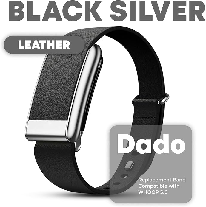 DADO Luxe Tapered Leather Replacement Band Compatible with WHOOP 5.0, One, Peak, and Life Fitness Tracker – Durable & Comfortable | Not for Whoop Gen 4