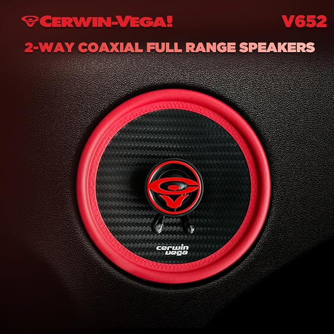 CERWIN-VEGA! V652 Vega 2-Way 6.5 Inch 360 Watts 2 Ohm Coaxial Full Range Speakers