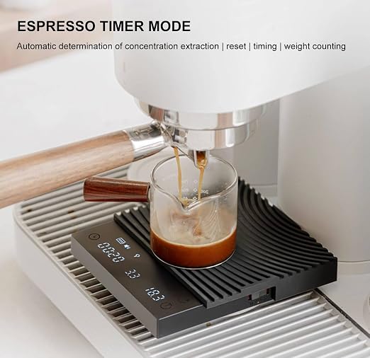 TIMEMORE Black Mirror Basic 3 Coffee Scale with Timer - Ultra Thin Digital Kitchen Scale, 0.1g Precision for Espresso, Pour Over, Baking & Cooking (Basic 3)