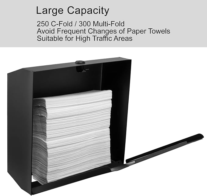 Black Stainless Steel Soap Dispenser and Paper Towel Dispenser Bundle