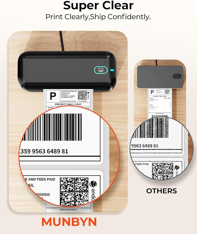 MUNBYN Bluetooth Thermal Label Printer RealWriter RW402B, 4x6 Shipping Label Printer for Small Business, Compatible with Android, iPhone and Windows, Mac, Chromebook