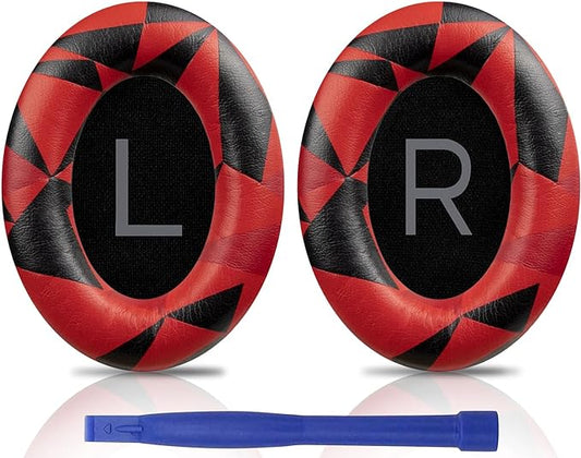 SOULWIT Earpads Replacement for Bose QuietComfort 45 (QC45)/QuietComfort SE (QC SE)/Quiet Comfort Wireless Over-Ear Headphones, Ear Pads Cushions with Softer Protein Leather - Red Storm