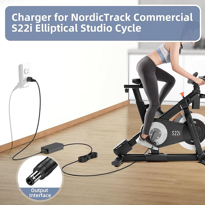 36V Adapter Charger for NordicTrack Commercial S22i Elliptical Studio Cycle, AC Power Supply for NordicTrack NTEX02117 NTEX02117NB NTEX02121 NTEX02422 22" Fitness Bike IN3603500 418190