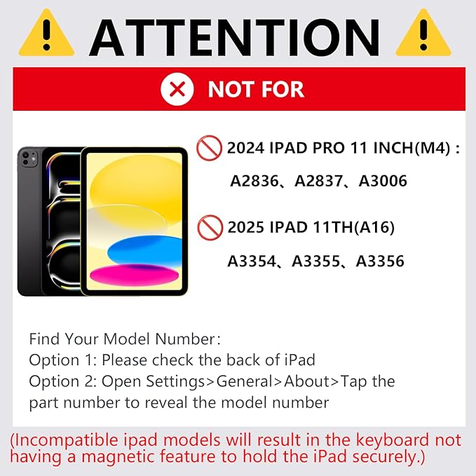 InUnion Magic Keyboard for iPad Pro 11(1st/2nd/3rd/4th)&iPad Air 11 Inch (M2,2024/M3,2025) and 10.9" iPad Air 5th&4th Generation, Bluetooth Magnetic Keyboard Case with Trackpad, USB Charging, Backlit