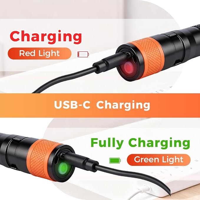 KunHe 180 Lumen LED Portable Rechargeable Pen Flashlight 5-Pack Waterproof Pocket Flash Light Single Mode Easy to Use with Clip Suitable for Inspection Camping and Daily Use