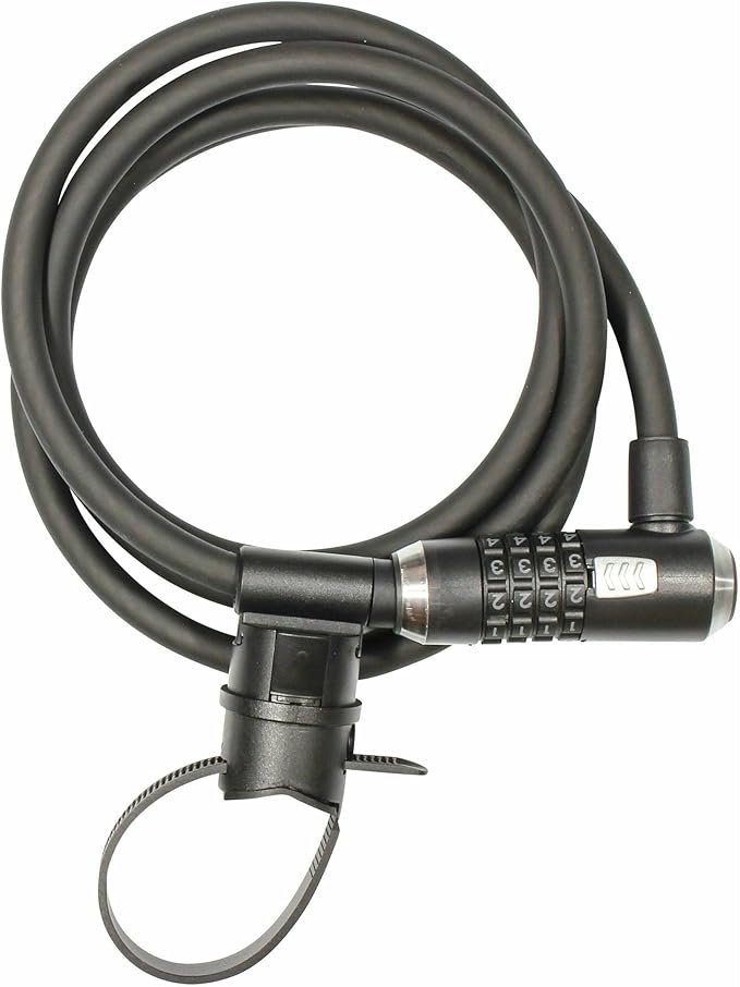 Kryptonite KryptoFlex Bike Lock Cable, 2FT/6FT/10FT Long 12mm Thick Heavy Duty Braided Steel Cable Anti-Theft Security Lock for Outdoor Equipment, Combination/Key Bike Lock