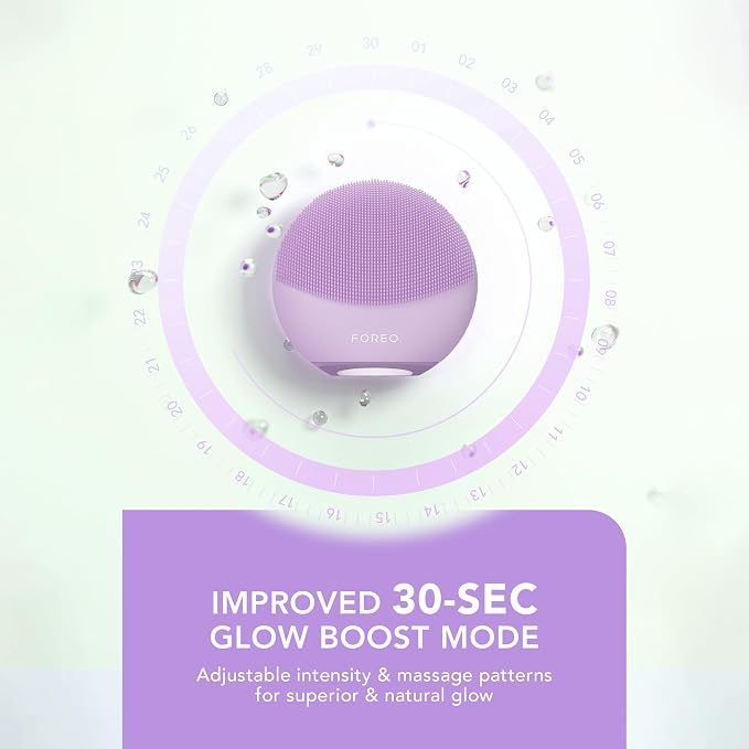 FOREO LUNA 4 mini Face Cleansing Brush & Massager - Premium Face Care -Enhances Absorption - Simple Skin Care Tools - For All Skin Types- Lavender