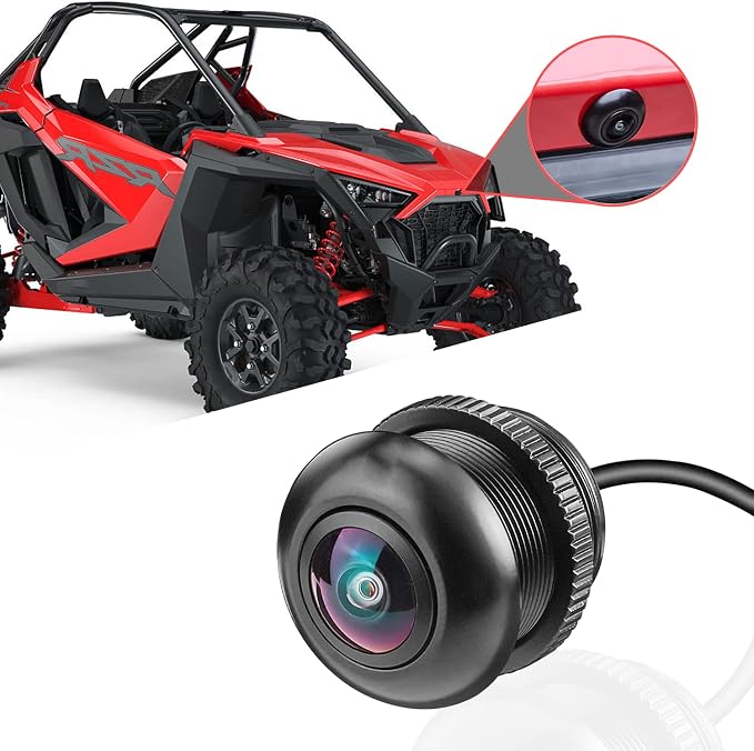 720P HD 170° Wide Angle Front Camera Kit for Polaris RZR PRO XP Turbo 1000 900 PRO R, Plug and Play Waterproof Camera for 7" Ride Command Screen Accessories