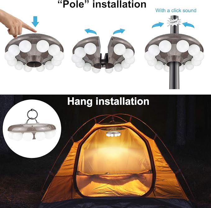 BIGMONAT Patio Umbrella Light Outdoor with RF Remote Controll/Hanging Lights of 12 Colors Changing/Battery Pole Light for Table Umbrella,200Lumens Eye-Care/Brightness Dimmable and Timer Setting