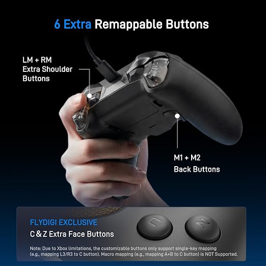 FLYDIGI VADER 5S Wired Controller for Xbox Series X|S, Xbox One, Windows 10/11, FORCEFLEX Adjustable Tension Joysticks, FORCESWITCH Triggers, 6 Remappable Buttons, 3.5mm Audio Jack