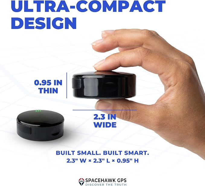 Tracker - Real-Time Mini GPS System. Hidden GPS Tracking Device for Cars, Trucks, Trailers, Assets & Fleet Vehicles. Waterproof Portable GPS Tracker with Magnet & Long Battery.