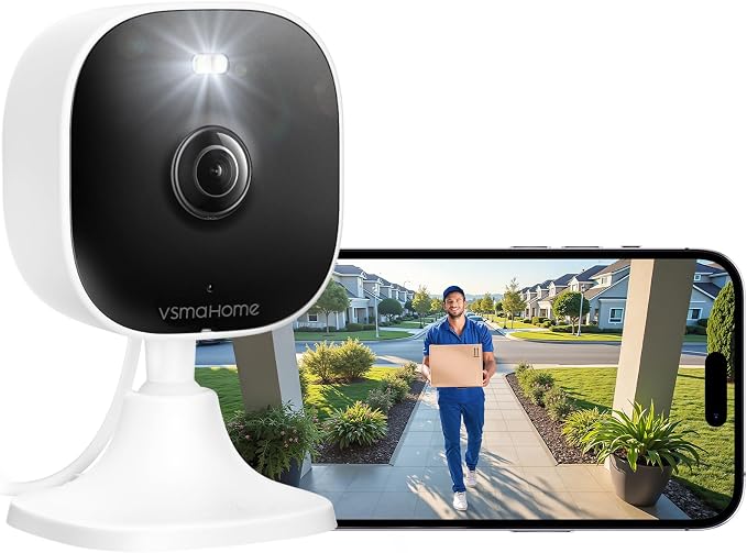 4MP Cameras for Home Security with Audio and Video, Indoor Security Camera for Baby Monitor, 2.4g/5g Outdoor Cameras for House/Pet/Baby, Plug&Play, Support 128G Card (Not Included), 9.84ft Wire