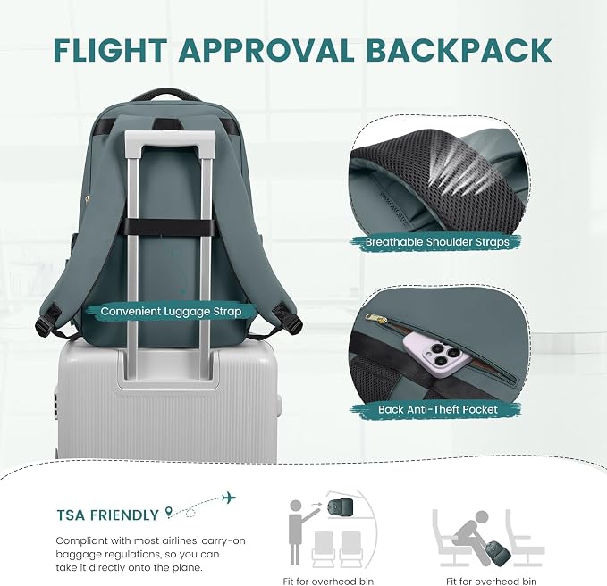 GOLF SUPAGS Lunch Backpack 16 Inch Laptop Backpack with Insulated Cooler Lunch Box Food Bag for College Work Camping Picnics (Atrovirens)