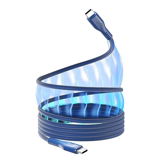 Statik MagStack Pro USB C to USB C Cable, Magnetic Type C Charger Fast Charging Cord, On The Go Magnetic Charging Cable for Car, Compatible with iPhone, iPad & Android, Navy 100W 3FT