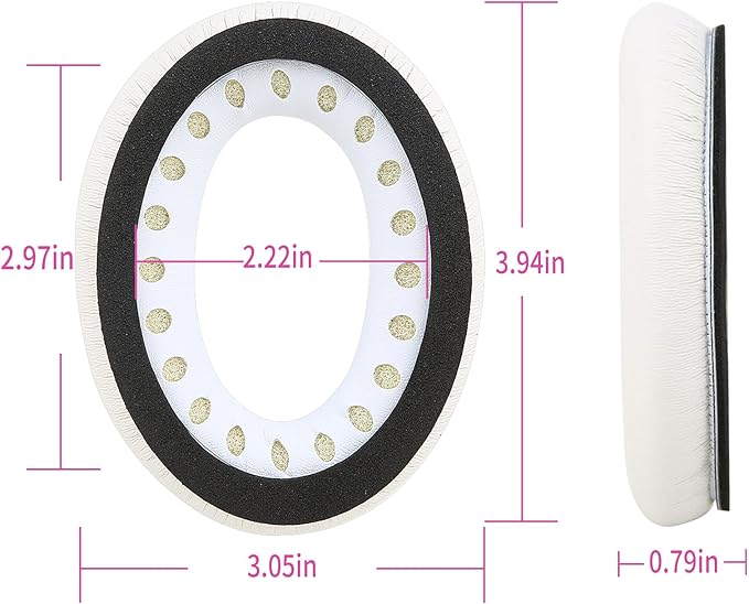 Earpads for Bose QuietComfort 45 QC45 QC35 ii QC35 Lambskin Leather Ear Cushions Professional Headphones Replacement Ear Pads with Noise Cancelling Memory Foam White