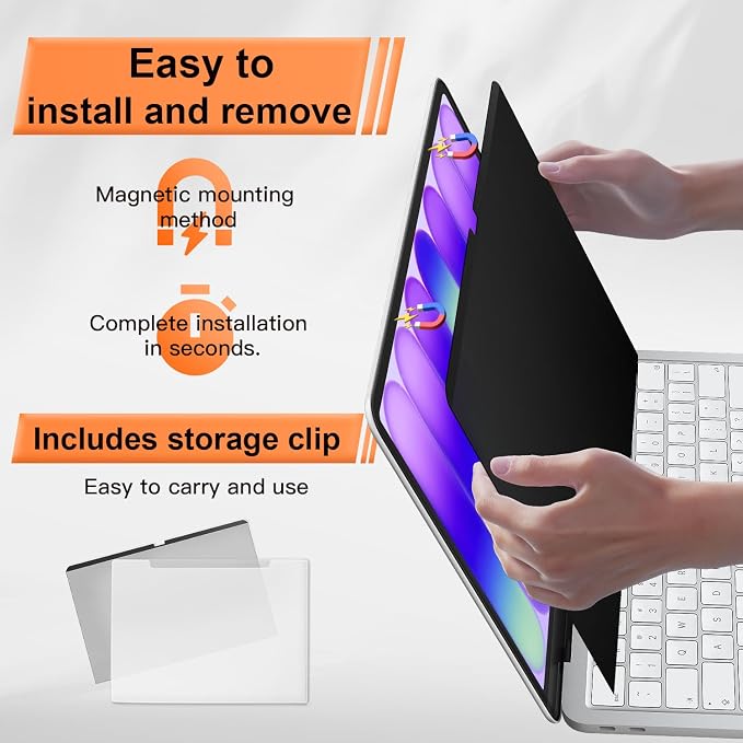 Magnetic Privacy Screen for MacBook Neo 13 Inch A18 Pro 2026, Matte Removable Anti Glare Blue Light Filter