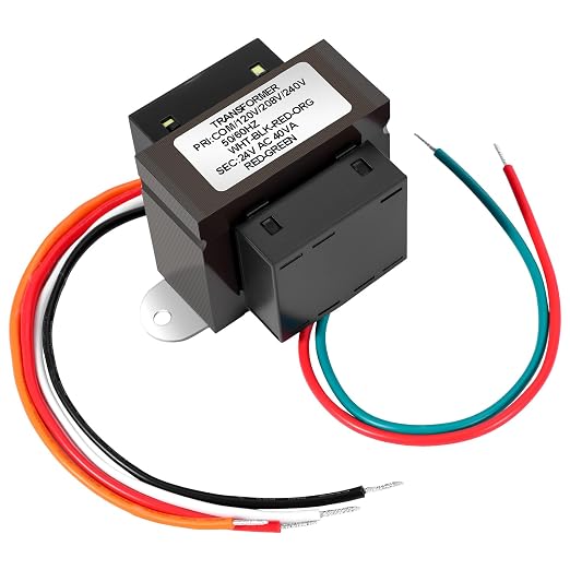 Control Transformer 24V 40VA, Multi-Tap 120/208/240V to 24VAC Industrial Power Transformer with Foot Mount for HVAC Furnace, Relays, and Gas Valves (24V 40VA)
