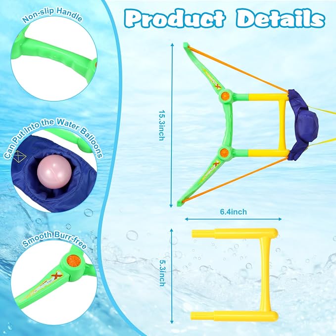 Soulchen 2 Pack Water Balloon Launcher Slingshots, Hand-held Launcher Summer Toys for Kids Outdoor Pool Beach Water Game for Boys, Girls, Teens, Adults Backyard Fight Play