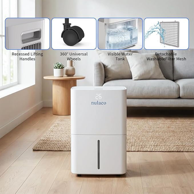 3600 Sq. Ft Dehumidifier for Basement - 36 Pints Dehumidifier Built-in Compressor, 3 Modes Smart Humidity Control, Auto Defrost and 24H Timer & 67 OZ Water Tank, Portable for Bedroom & RV