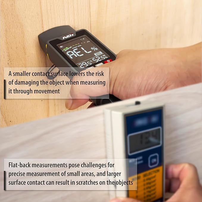 NDI 7 in 1 Pin-Type and Non-invasive Moisture Meter Scanner for Dry Wall/Cement Board/Soft Wood/Hard Wood upto 3/4 Inch Depth