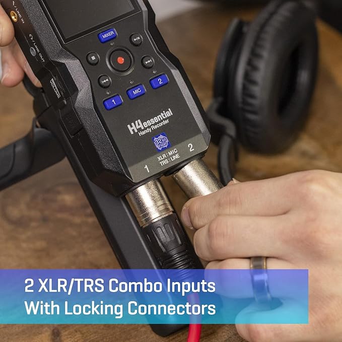 Zoom H4essential 4-Track Handy Recorder with 32-Bit Float, Accessibility, Stereo Microphones, 2 XLR/TRS Combo Inputs, Record to SD Card, USB Interface, for Musicians, Podcasters, Filmmakers