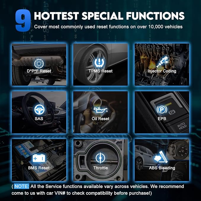 OBD2 Scanner XTOOL IP508, 9 Services, Scan Tool for ABS Bleed, EPB, BMS, Oil Reset, Throttle Relearn, ABS SRS Transmission Car Diagnostic Tool, Check Engine Code Reader, No Subscription Fee