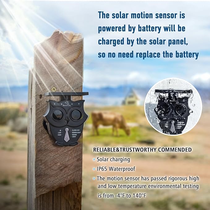Driveway Alarm -1/2 Mile Long Range Solar Driveway Alarm System IP65 Weatherproof Outdoor Motion Detectors&Sensor 120dB Alert System Monitor&Protect Outdoor/Indoor Property(Gray)