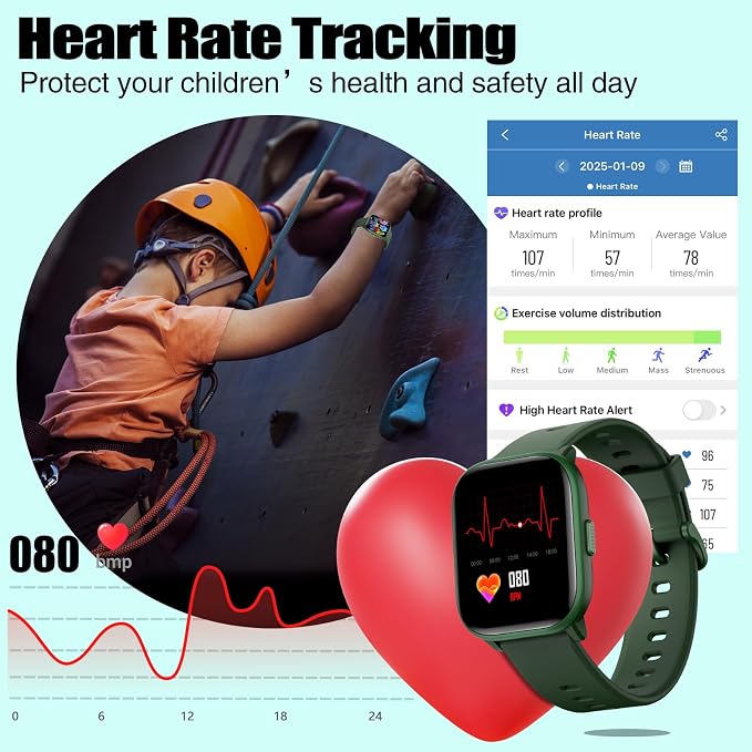 meoonley Kids Watch for Girls Boys with IP68 Waterproof, Girls Watch with 19 Sports Modes, Sleep Tracking, Pedometer, Stopwatch, Kids Activity Tracker, Birthday Gifts for Girls Age 6-15 Years Old
