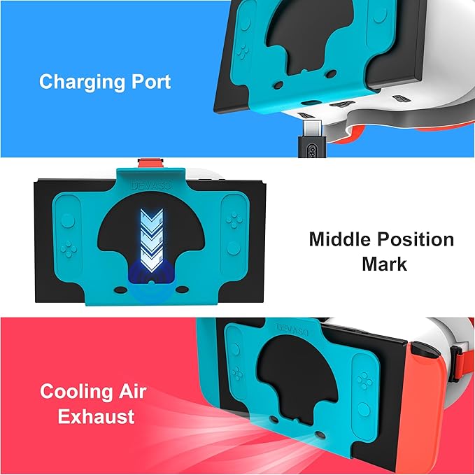 DEVASO Upgraded VR Headset for Nintendo Switch & Switch OLED Model, Switch Virtual Reality Glasses with Adjustable HD Lenses and Comfortable Head Strap, Labo VR Kit Accessories, Cool Stuff for Boys