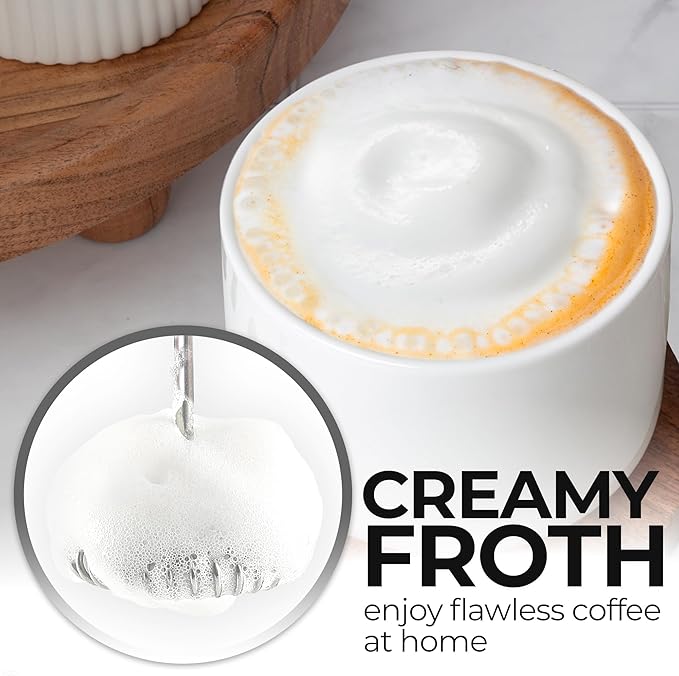 Zulay Kitchen Rechargeable Milk Frother Handheld - Frother Wand, Drink Mixer, Electric Whisk Frother, for Cappuccinos, Matcha & Protein Powder - Dynamic 3 Whisk, 3 Speed 500mAh Black Copper