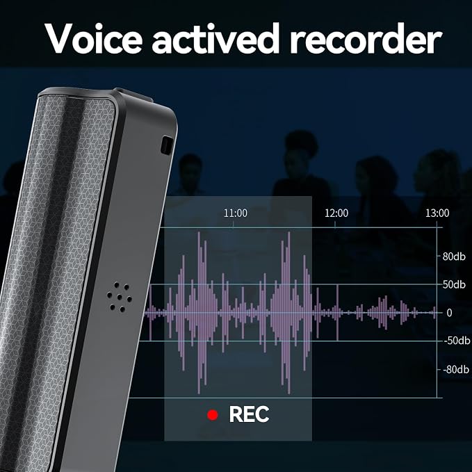128GB Voice Recorder,500 Hours Continious Recording with Long Battery Life, Professional Noise Reduction, HD Recording for Meetings Lectures Interviews, Noise Cancellation, Voice Activation