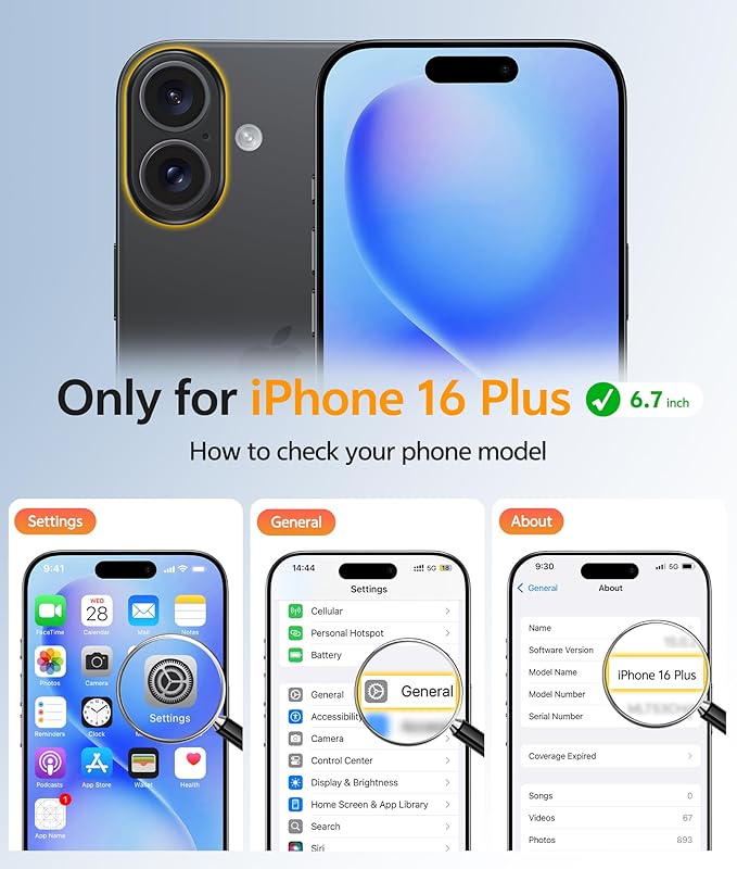 FNTCASE for iPhone 16 Plus Case [Compatible with Magsafe] Translucent Matte Cases with [Screen Protector] Military Grade Shockproof Protective Phone Cover - Blue