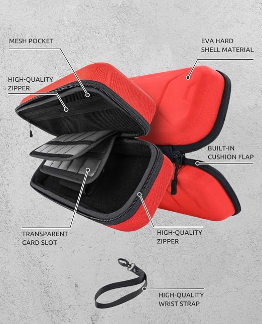 Mumba Carrying Case for Nintendo Switch OLED & Nintendo Switch 2017, [Plus Version] Portable Protective Travel Carry handbag Pouch for Blade/Battle Case [Large Capacity] (Red)