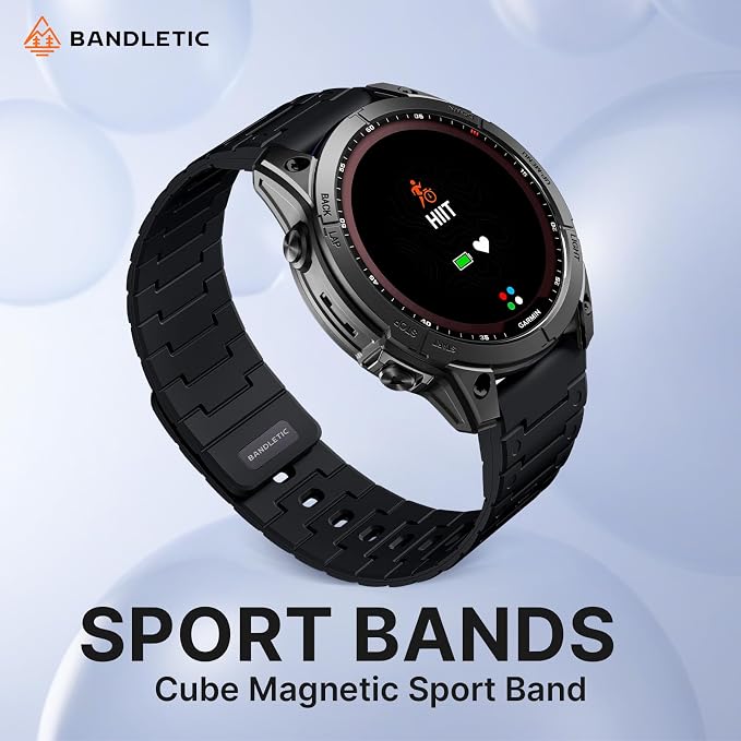 Bandletic Compatible with Garmin Fenix 8 51mm 7X 6X 5X Watch Band - 26mm Quick Fit Magnetic Silicone Bands Replacement for Fenix 7X 6X Pro/5X Plus/3 HR/Instinct 2X Solar 3 50mm/Enduro/Tactix/Epix Pro2