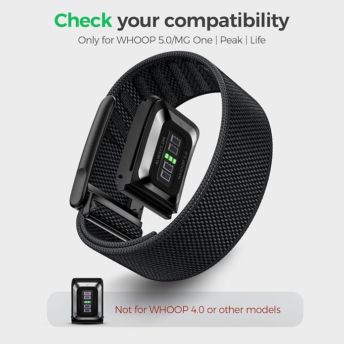 Tensea 3 Packs Nylon Sport Band Compatible with WHOOP 5.0/MG, One, Peak & Life – Breathable Loop Strap, Comfortable Wristband, Quick-Dry Replacement Watchband Accessories for Men Women, NOT for WHOOP 4.0