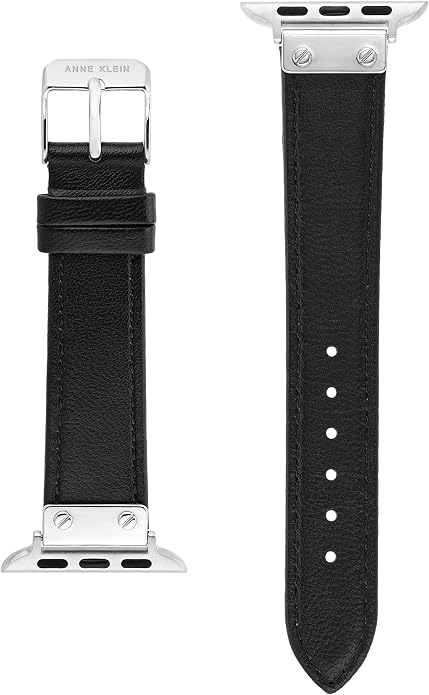 Anne Klein Leather Fashion Band for Apple Watch Secure, Adjustable, Apple Watch Band Replacement, Fits Most Wrists