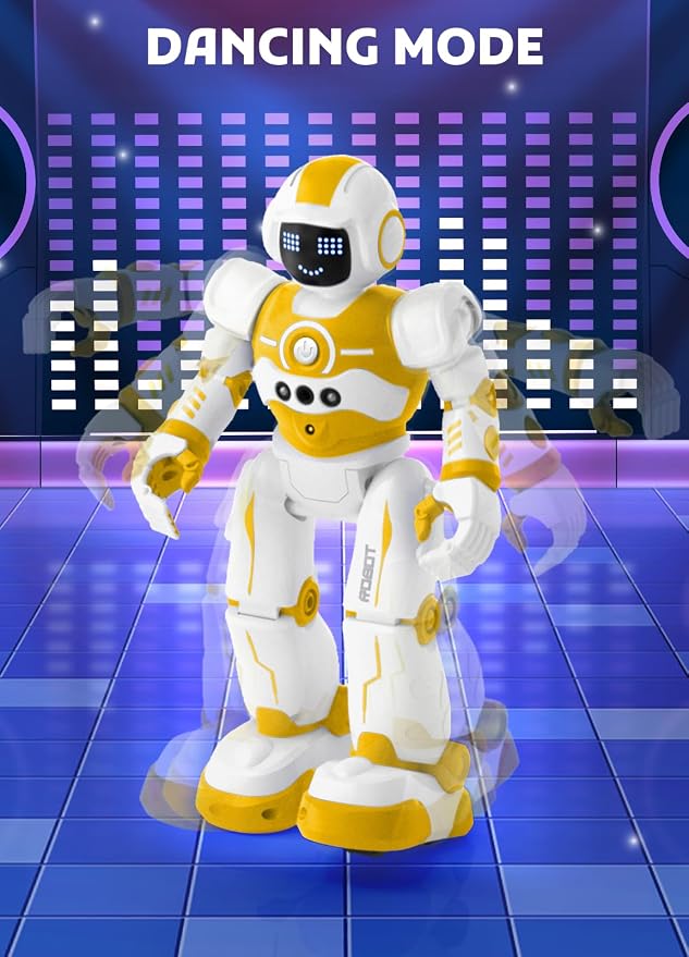 Robot Toys for Kids,Programmable Remote Control Smart Walking Dancing Robot Toy with Gesture & Sensing for Age 4 5 6 7 8 9 10 Year Old Boys Girls for Birthday Present,Yellow