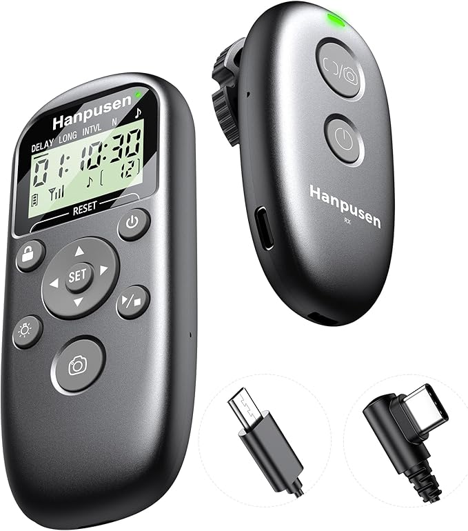 Rechargeable Wireless Intervalometer Shutter Release for Sony Cameras - Time-Lapse, Star Trails, Interval & BULB Exposure Remote with OLED Display for Sony A7 IV/A7 III/A6700/FX3/FX30/A6400/A6100/ZV-1