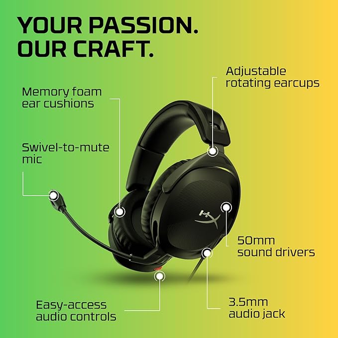HyperX Cloud Stinger 2 – Gaming Headset, DTS Headphone:X Spatial Audio, Lightweight Over-Ear Headset with mic, Swivel-to-Mute Function, 50mm Drivers, PC Compatible, Black (Pack of 10)