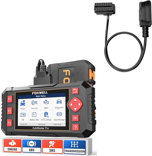 FOXWELL Car Scanner NT604 Elite OBD2 Scanner and FOXWELL OBD2 OBD II 16Pin Diagnostic Extension Convert Cable 65cm/25.59”