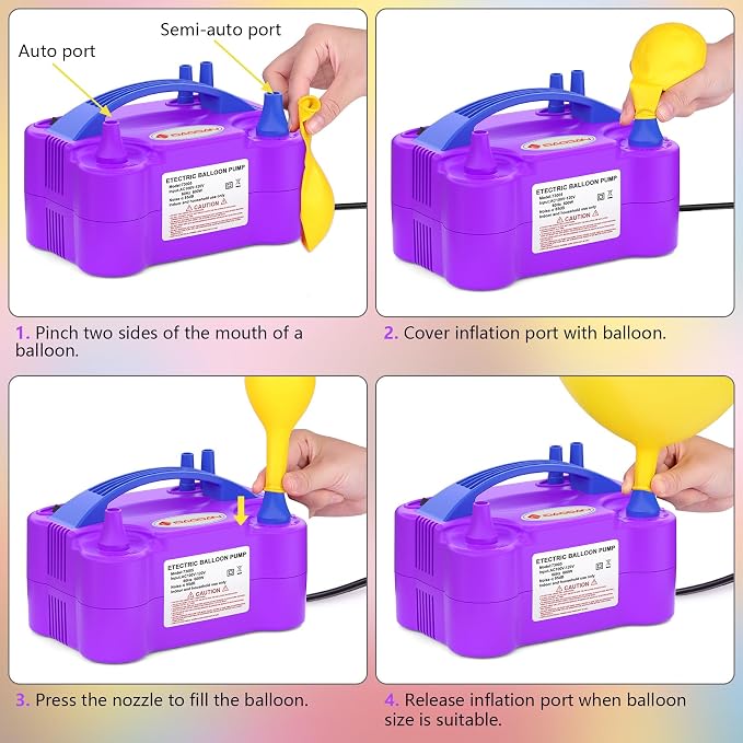 IDAODAN Electric Balloon Pump, Portable Electric Balloon Blower Machine Inflator Air Pump for Party Decorations