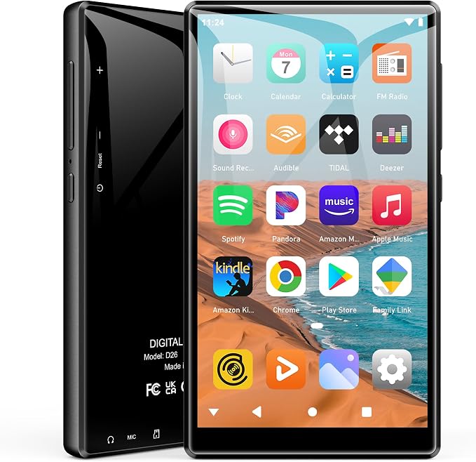 SWOFY 96GB MP3 Player with Bluetooth and WiFi- D26 5" HD Full Touch Screen MP3 Player with Spotify, Amazon Music,YouTube,Pandora,Libby,Android MP4 Music Player for Kids